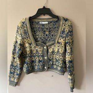 Zara knit low neck cardigan